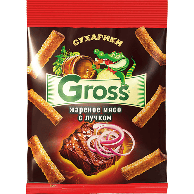 Сухарики Gross 40 гр., Жареное мясо с лучком
