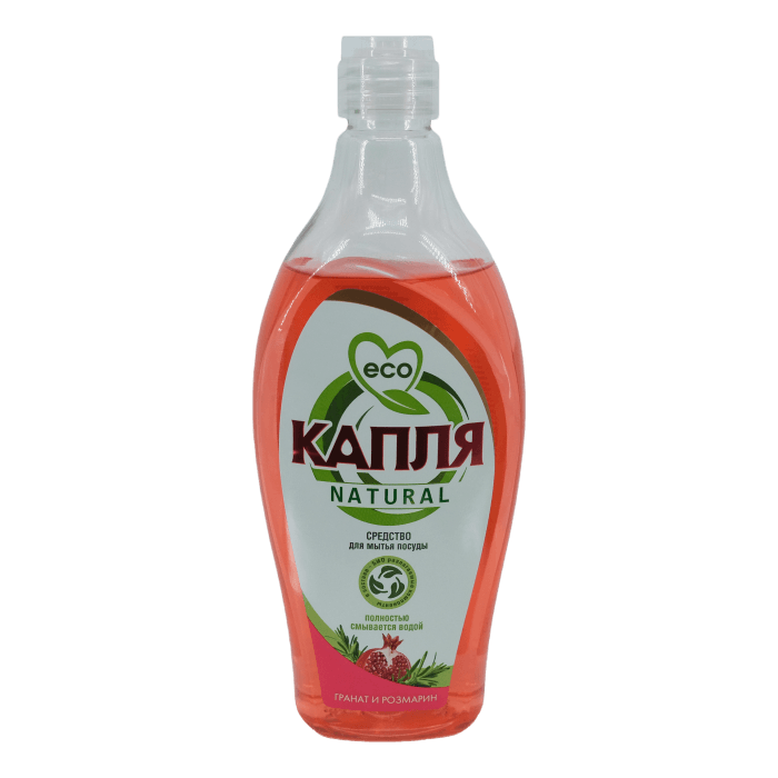 Средство для мытья посуды 500 мл "Капля Natural" Весна, Гранат и розмарин