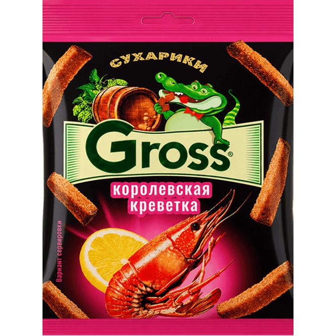 Сухарики Gross 40 гр., Королевская креветка