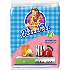 Салфетка вискозная 30*38 см "Донна Роза" 3 шт.уп Салфетка вискозная 30*38 см "Донна Роза" 3 шт.уп