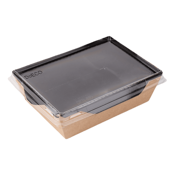 Салатник бумажный 450 мл с прозрачной крышкой 114*82*55 мм ECO OpSalad Black Edition, черный внутри, Крафт Салатник бумажный 450 мл с прозрачной крышкой 114*82*55 мм ECO OpSalad Black Edition, черный внутри, Крафт