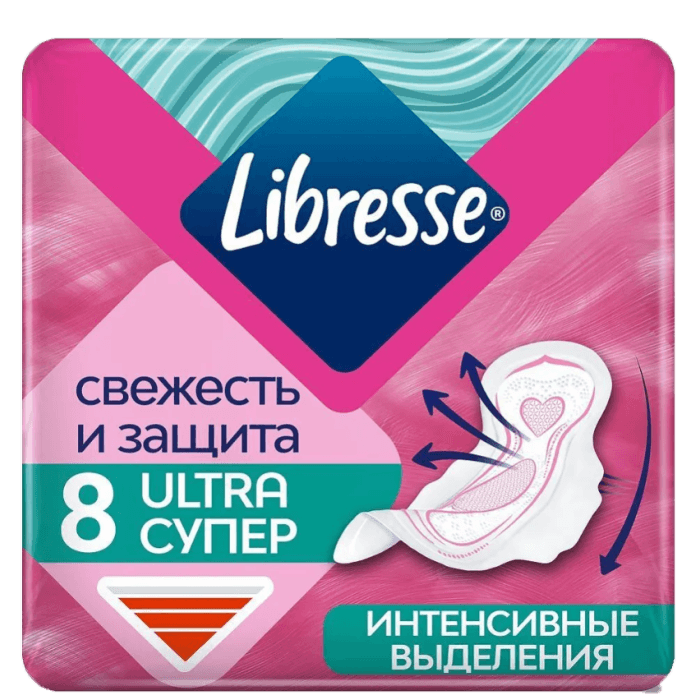 Прокладки "Libresse" ультра Супер (8 шт.упак) Прокладки "Libresse" ультра Супер (8 шт.упак)